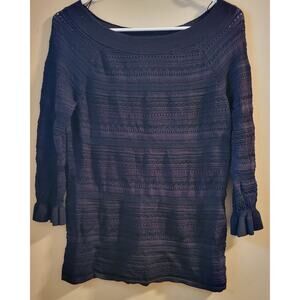 White House Black Market Black Shirt M Women Stretch Art to Wear Good Condition